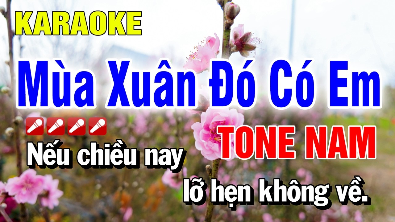 Mùa Xuân Đó Có Em Karaoke Tone Nam Nhạc Sống Dễ Hát | Nguyễn Linh