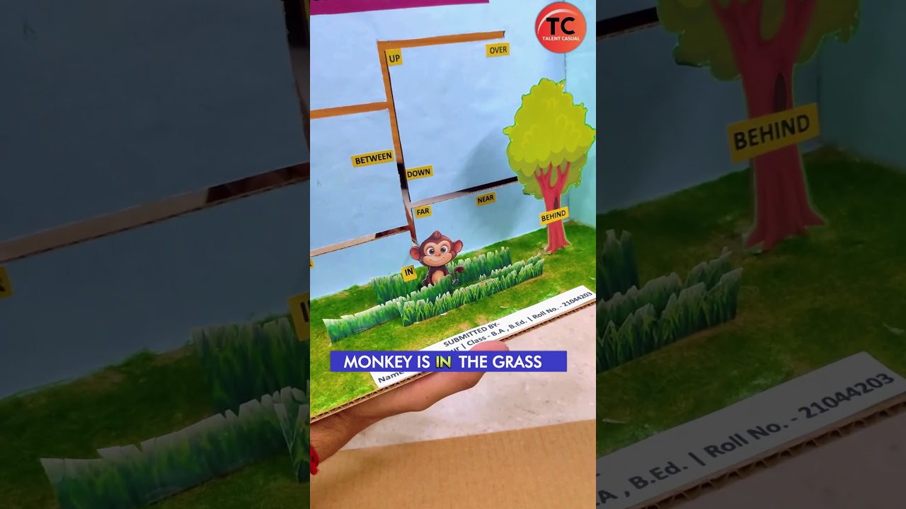 English Preposition Model for School Exhibition 📚