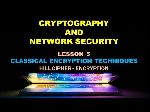 Cryptography and Network Security LESSON 5 HILL CIPHER-ENCRYPTION