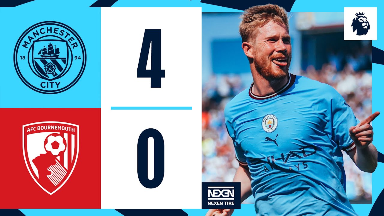 Man City Dominates Bournemouth 4-0 | Gundogan, Foden & De Bruyne Shine ⚽