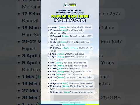 Daftar Hari Libur Nasional 2026 #lampungfolk