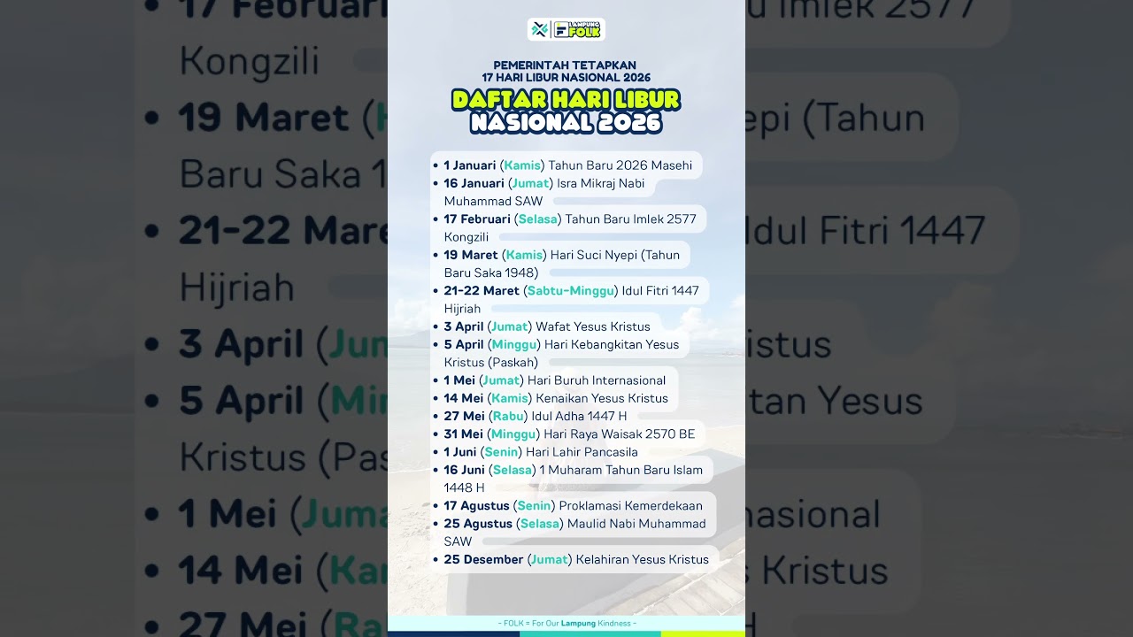 Jadwal Libur Nasional 2026 di Lampung 🌟