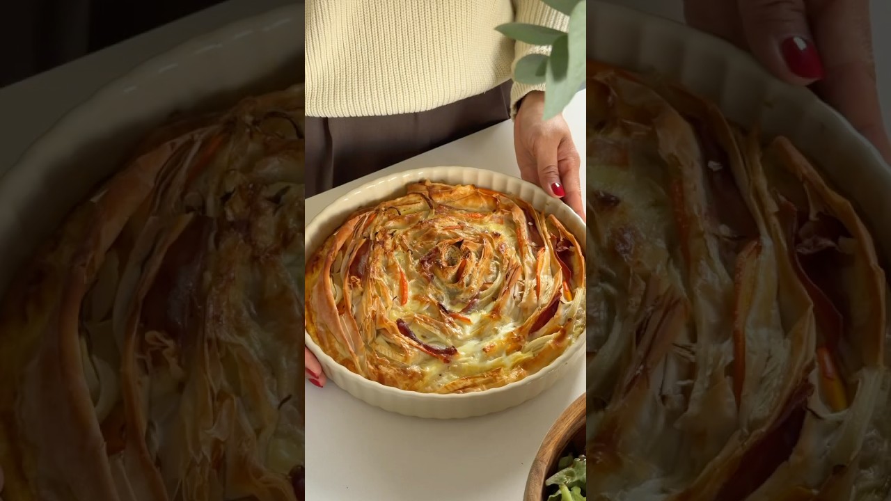Tarte Filo Croustillante au Potimarron, Brie et Jambon 🥧