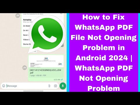 How to Fix WhatsApp PDF File Not Opening Problem in Android 2024 | WhatsApp PDF Not Opening Problem