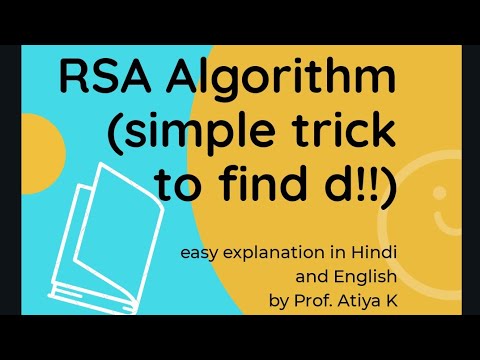 RSA Algorithm in Public key cryptography : Solved Example in Hindi and English