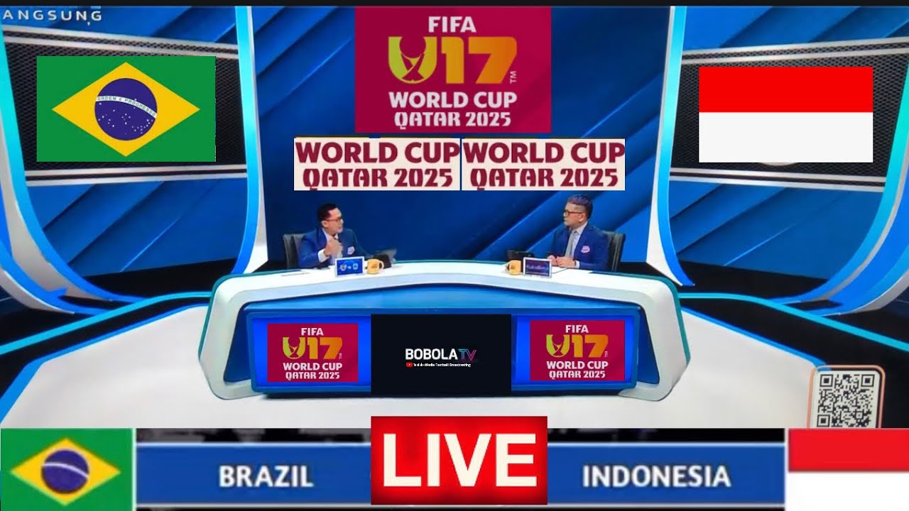 Live Now: Indonesia U17 vs Brazil U17 | FIFA U17 World Cup Qatar 2025 ⚽