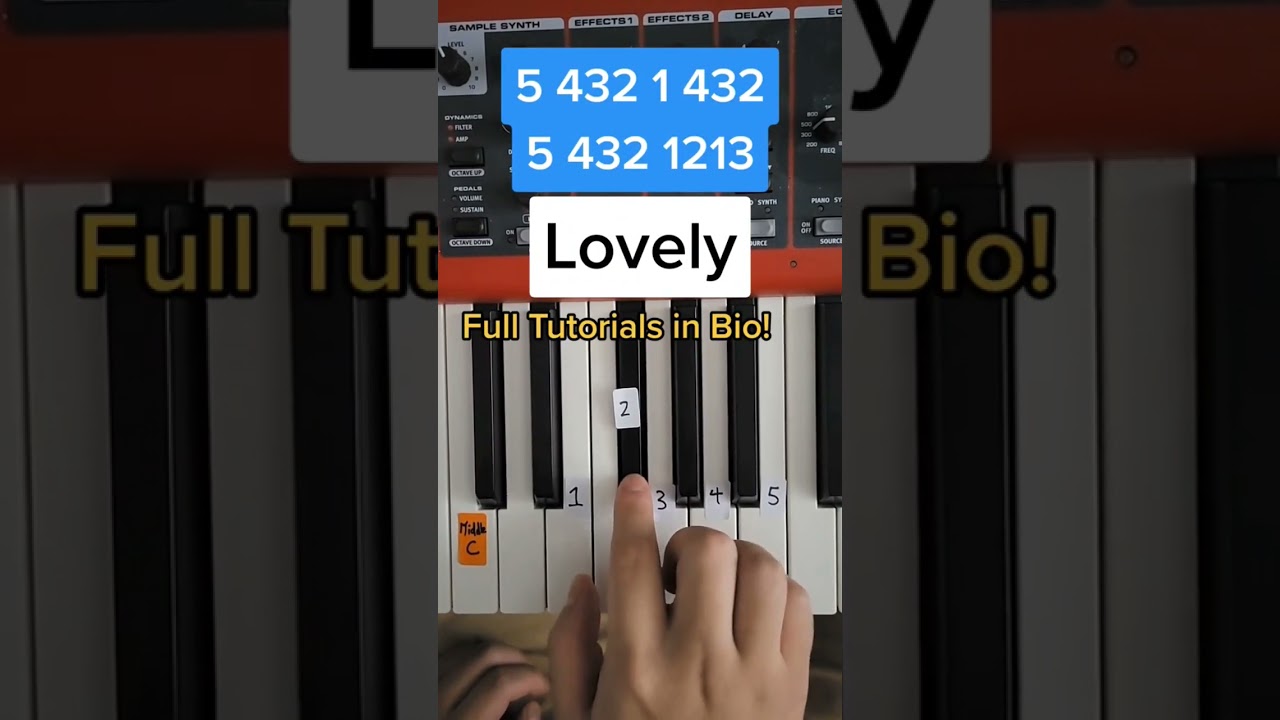 Billie Eilish - Lovely Easy Piano Tutorial 🎹