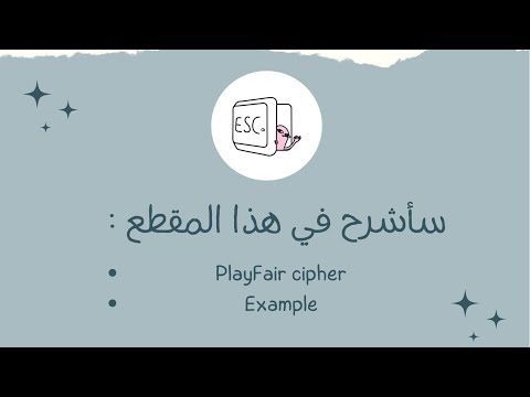 شرح بالعربي playfair cipher