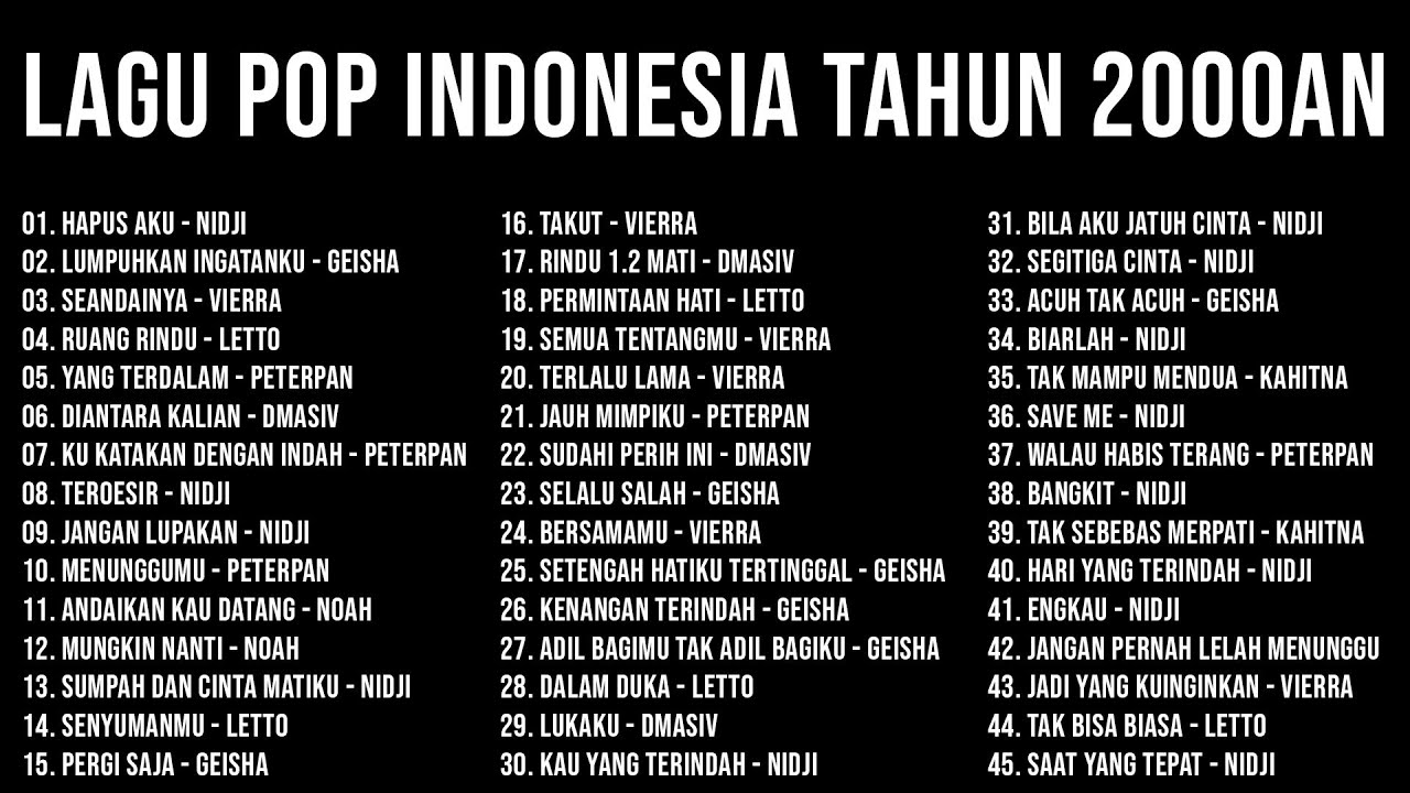 Pop Indonesia 2000an with Lyrics & Video 🎶
