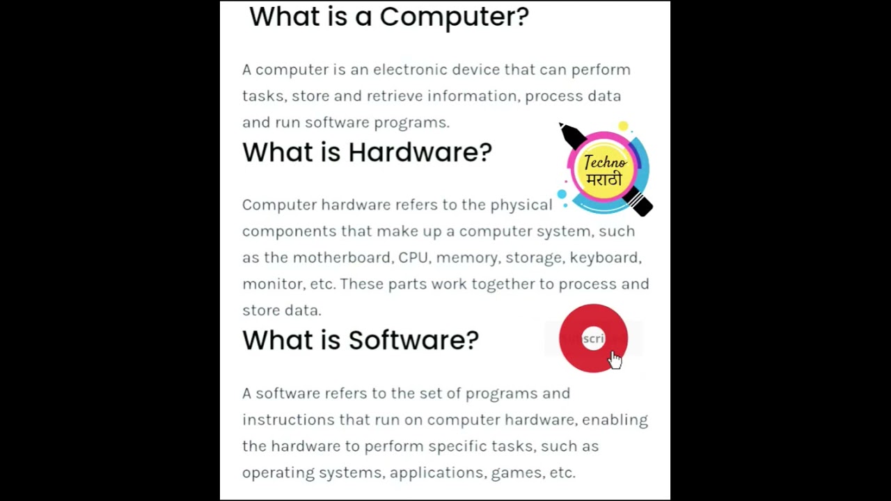 Understanding Computer Components: Definitions of Hardware and Software