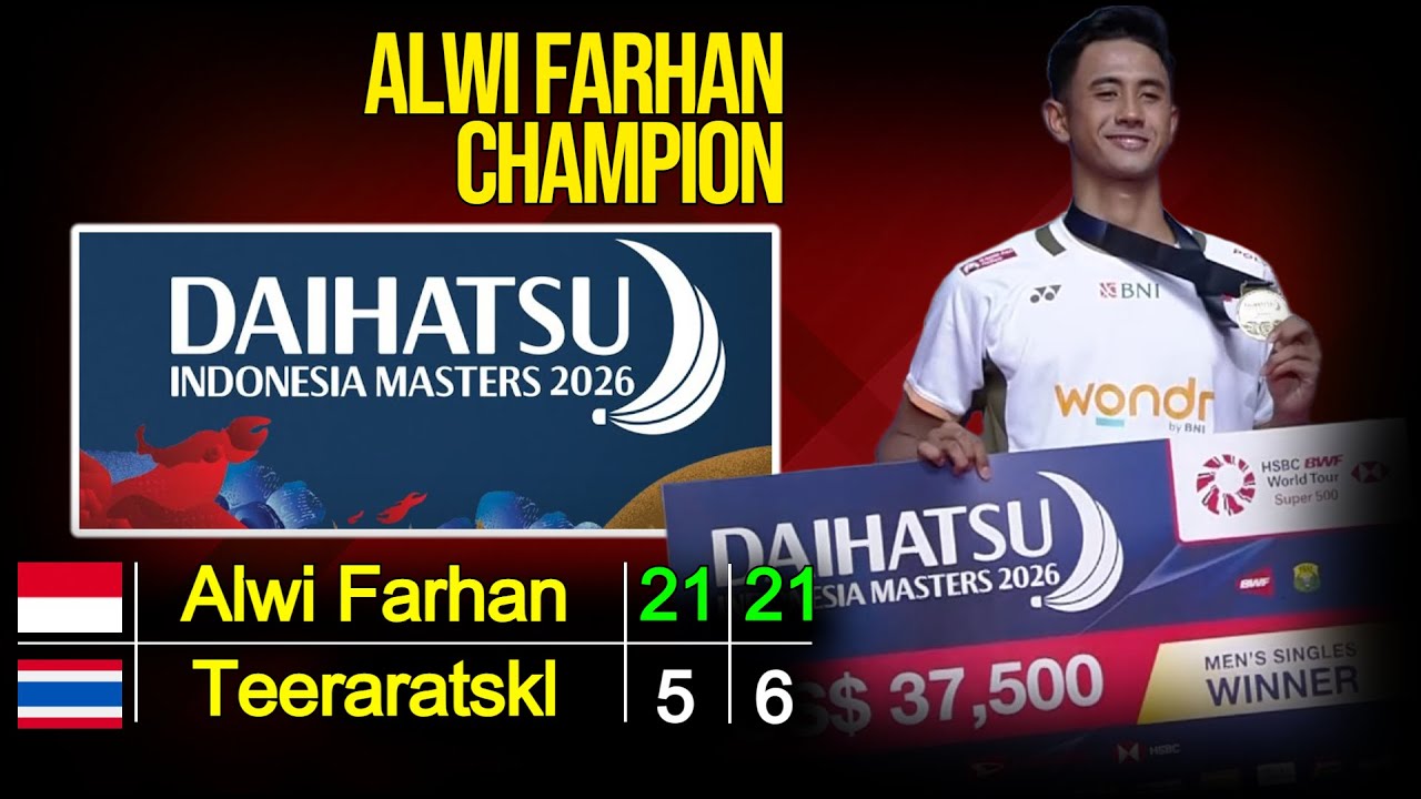 Alwi Farhan vs Teeraratsakul | Indonesia Masters 2026 🏸