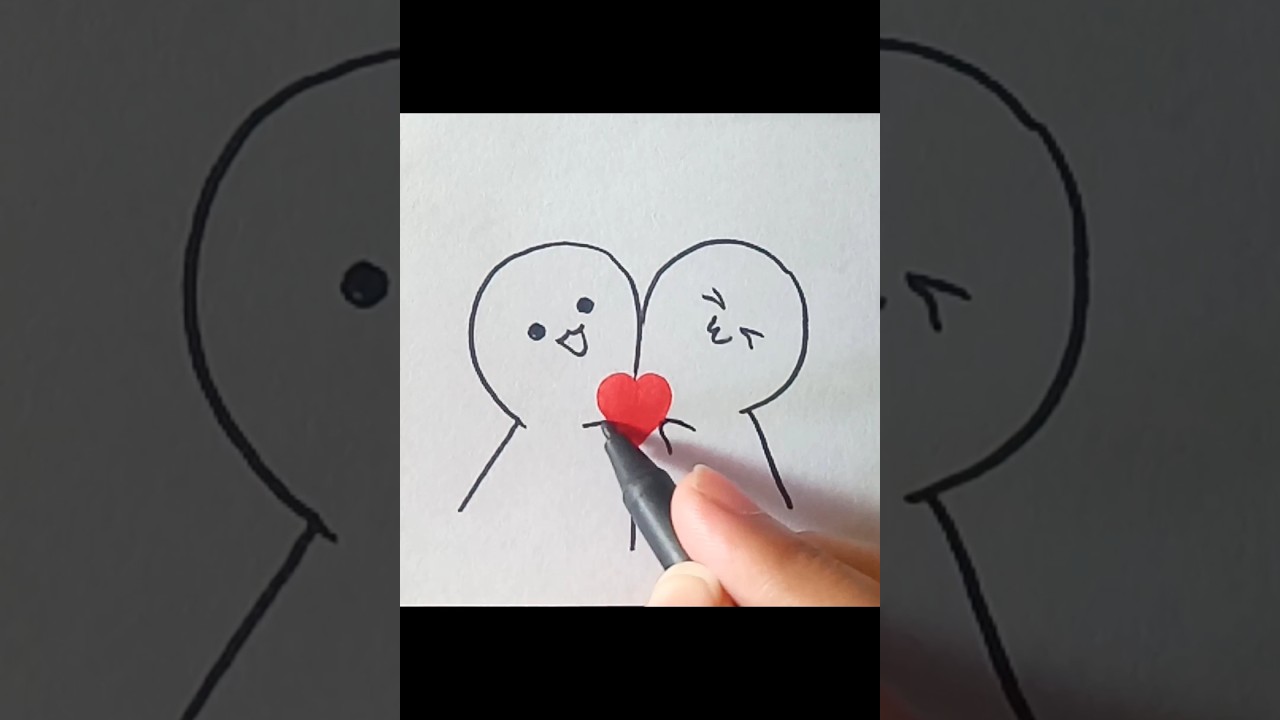 Simple Cute Couple Drawing Tutorial ✏️