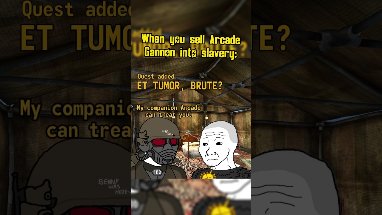 When you sell Arcade Gannon into slavery in fallout new vegas: #fallout #memes
