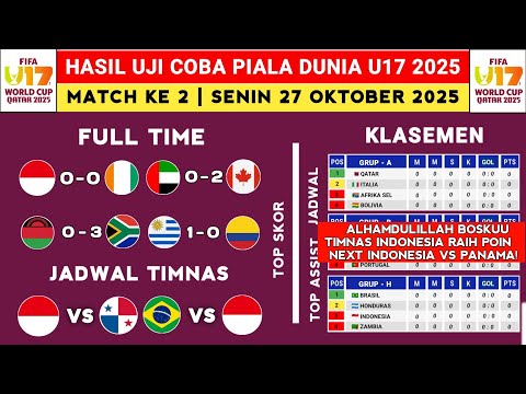 Hasil Uji Coba Piala Dunia U17 2025 - Indonesia vs Pantai Gading - Klasemen Piala Dunia u17 2025