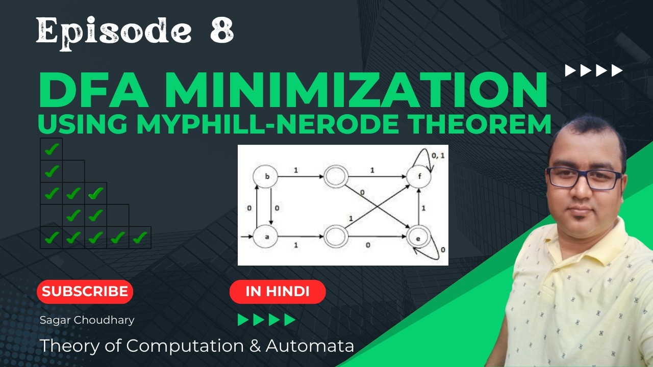DFA Minimization Using Myhill-Nerode Theorem | with Example | Theory of Computation & Automata