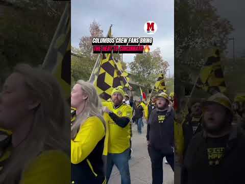 COLUMBUS CREW FANS BRING THE HEAT TO CINCINNATI!🔥😱🗣️#ColumbusCrew #MLS #Playoffs #Cincinnati