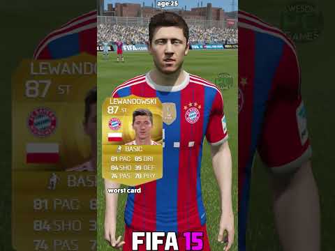 ROBERT LEWANDOWSKI best vs worst card in EVERY FIFA! (10-23)⚽#shorts #fifa #eafc24 #lewandowski