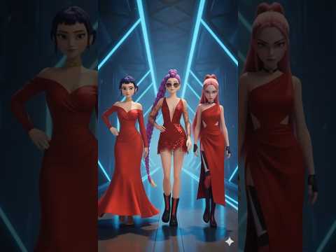 💃 Roomi, Zoey & Meera’s Red Party Transformation | K-Pop Demon Hunter