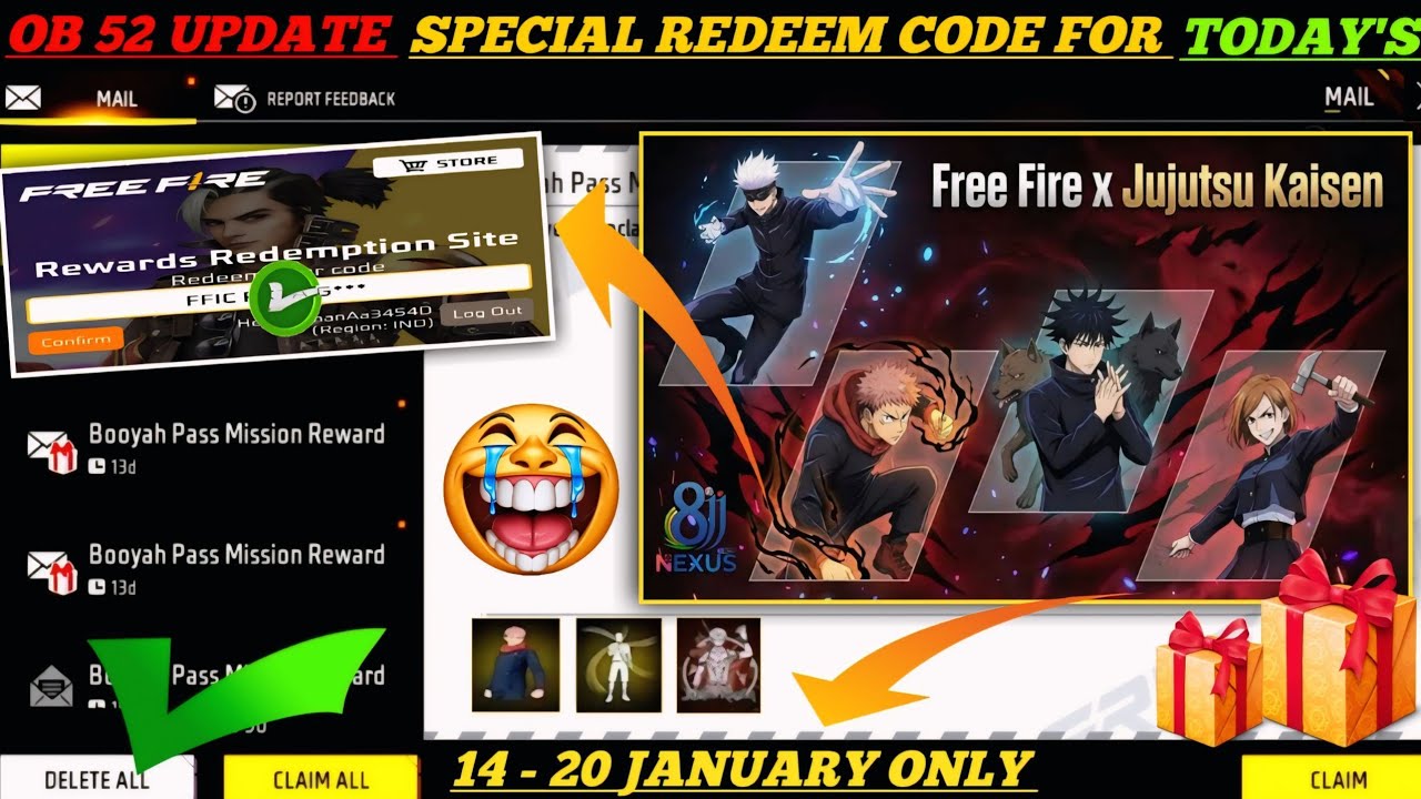 Free Fire Redeem Codes for January 15 🎮