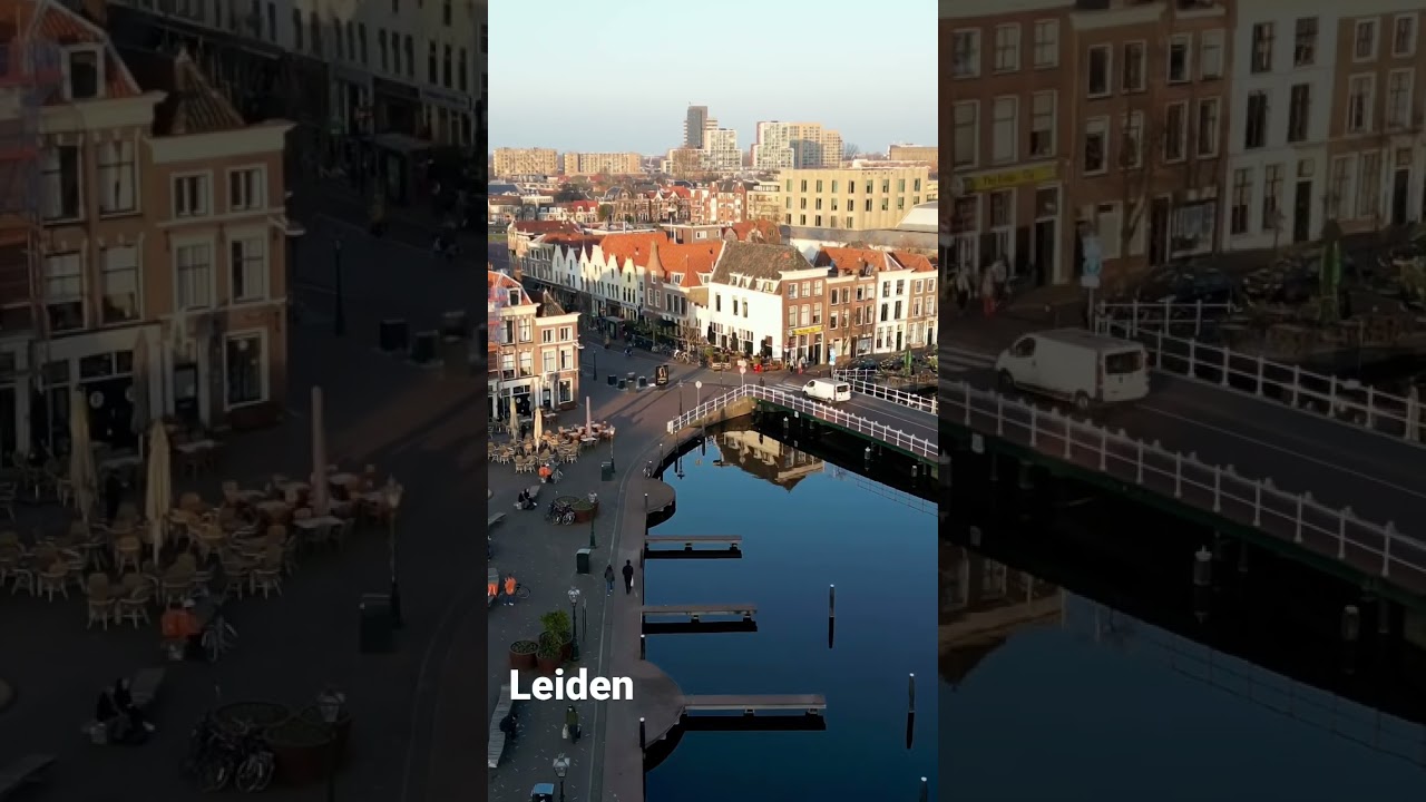 Leiden Beestenmarkt in Holland 🌅 (4K Drone Footage)