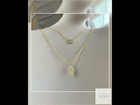 Double the Protection: Hamsa Hand and Evil Eye Necklace
