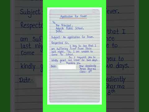 Application For Fever/Application On Sick Leave/Sick Leave Application/2 Days Application/Applicatio