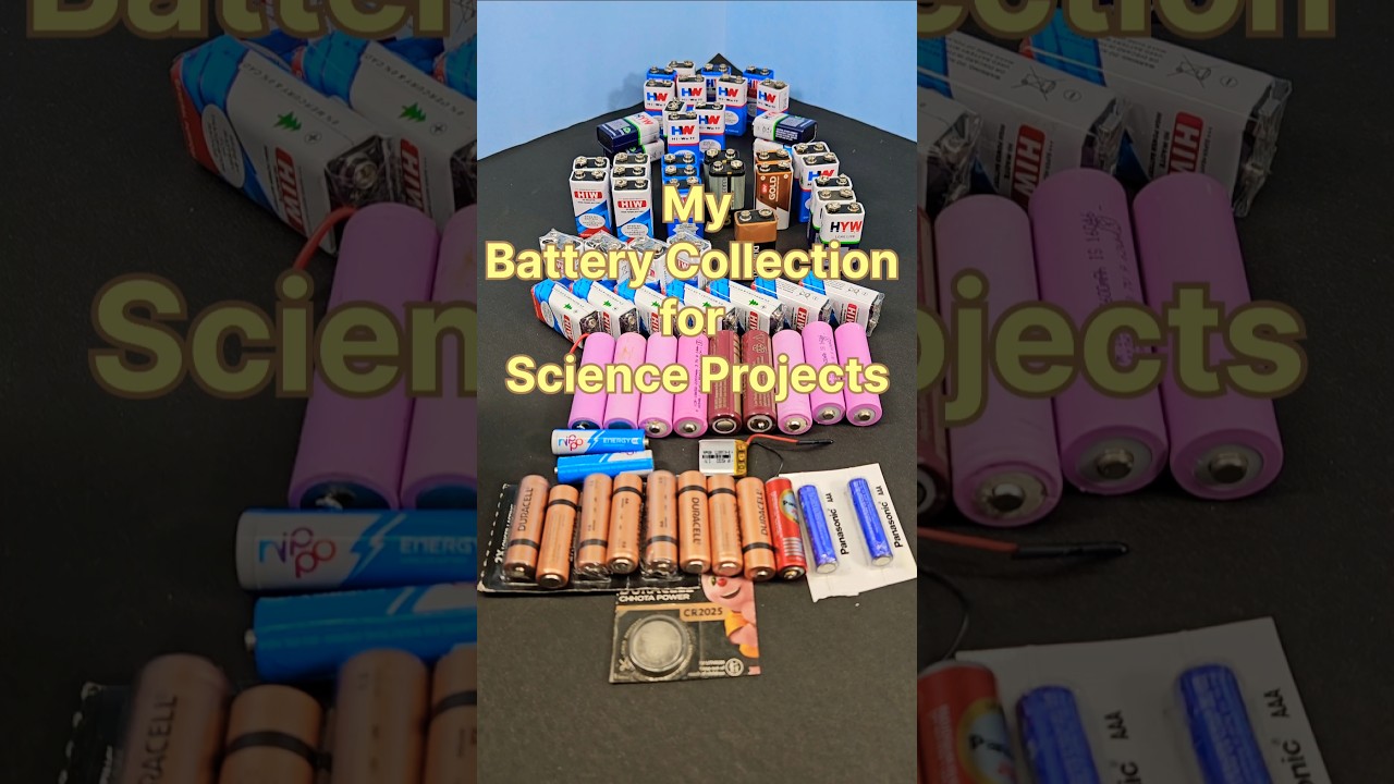 My Battery Collection for Science Projects ❤️  Battery for DIY Projects #diy  #shorts #ytshorts