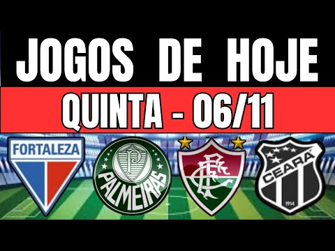 JOGOS DE HOJE | BRASILEIRÃO 2025 | QUINTA-FEIRA 06/11/2025 | JOGOS DE HOJE