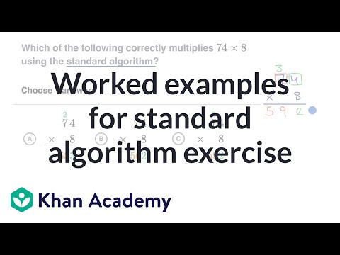 Worked examples for standard algorithm exercise