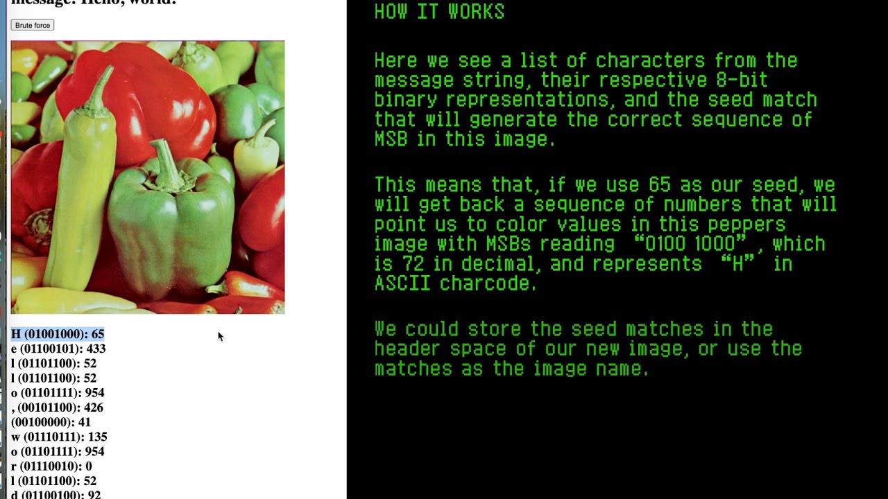 Innovative Brute-Force Seed-Matching Steganography Demo π