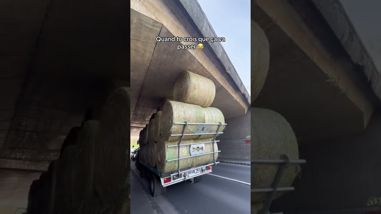Agricultrices: Paille Trailer Blocked Under Bridge 🚜