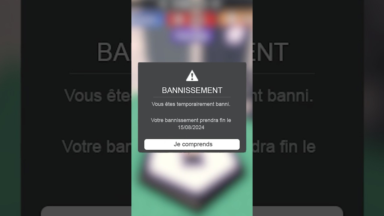 Je suis Banni de ROBLOX ! 😱 Découvrez ce qui s'est passé