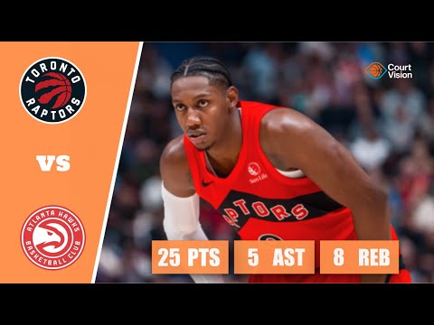 RJ Barrett - 25 Points, 5 Assists, 8 Rebounds vs Hawks - 2025-26 Regular Season