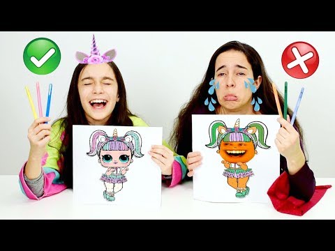 COLORINDO COM 3 CORES MÁGICAS ★ LOL Surprise UNDERWRAPS Série Eye Spy | 3 MARKER CHALLENGE com Mamãe
