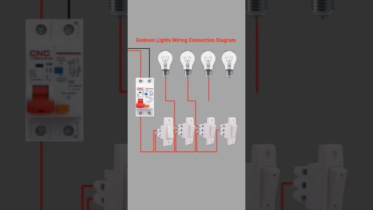 4 Wiring Diagram for 4 Bulb and 5 Two-Way Switches in a Godown