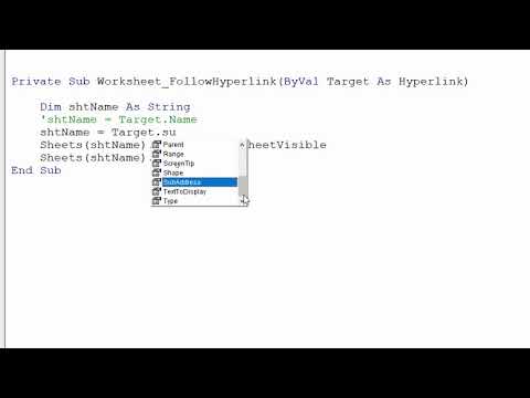 How To Hyperlink to a Hidden Worksheet - Excel VBA