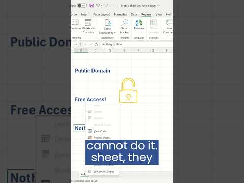 Hide and lock sheets in Excel #exceltips #exceltutorial