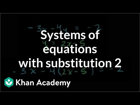 Solving systems of linear equations with substitution example | Algebra II | Khan Academy