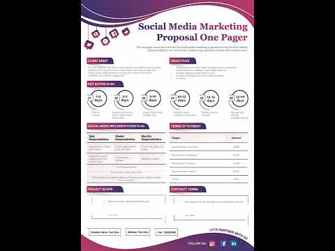 Social Media Marketing Proposal One Pager Presentation Report Infographic Ppt Pdf Document