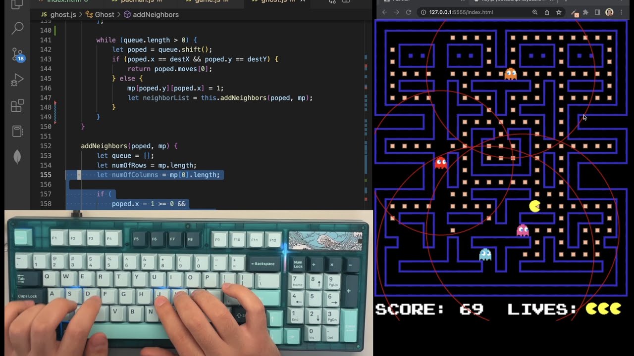ASMR Coding Pacman with Dijkstra Ghosts ๐ฎ