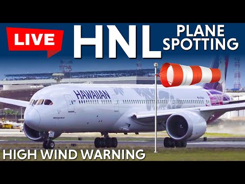 HIGH WIND WARNING at HNL/PHNL Honolulu Airport | Real-Time Arrivals & Departures!