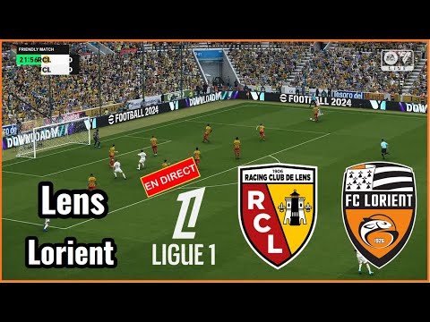Lens vs Lorient en direct LIGUE 1 aujourd'hui complet Simulation football Gameplay PC