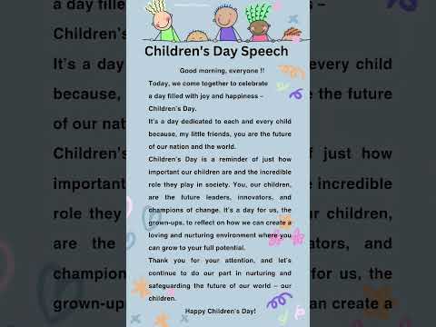 World Childrens Day speech #shorts #short whatsapp status video, World Children's Day, 20 Nov