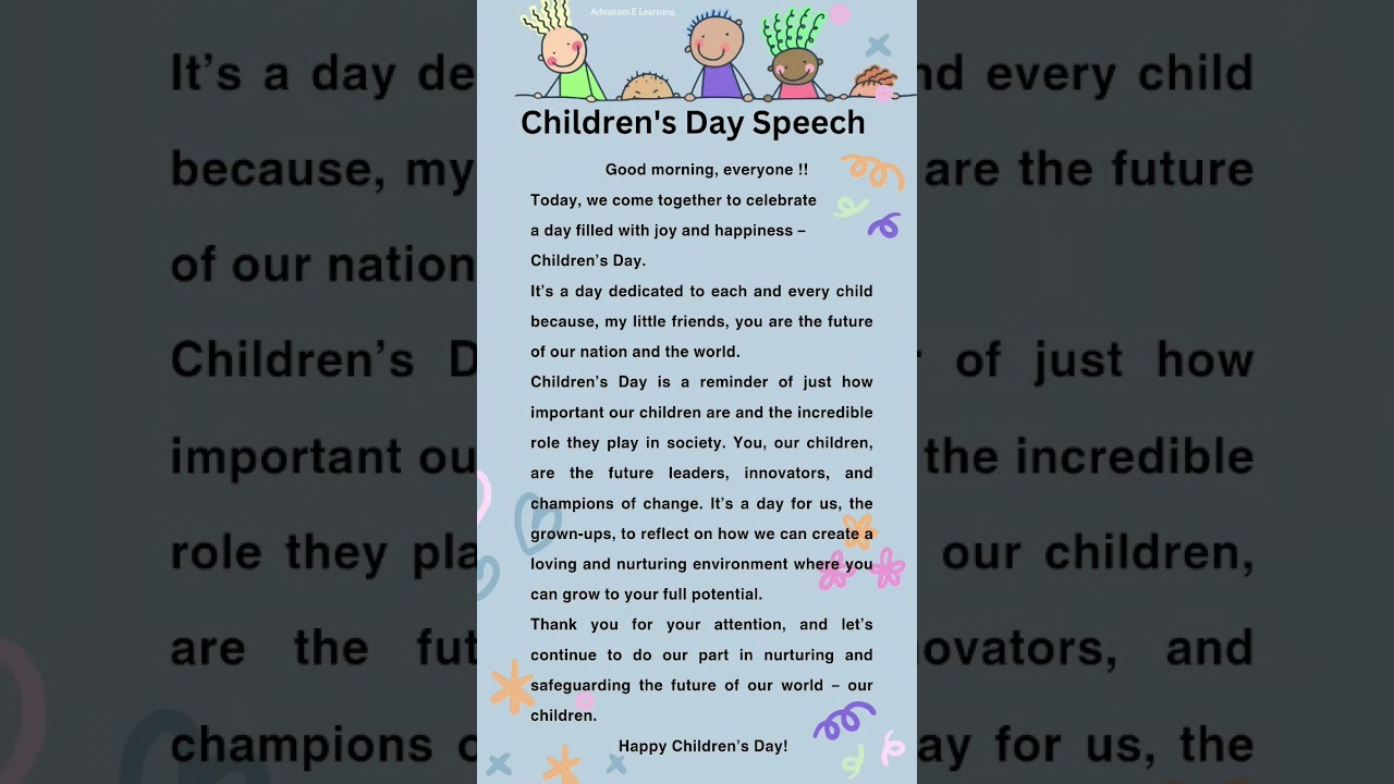 Inspiring Children's Day Speech | Celebrate World Children's Day 2025 🎉