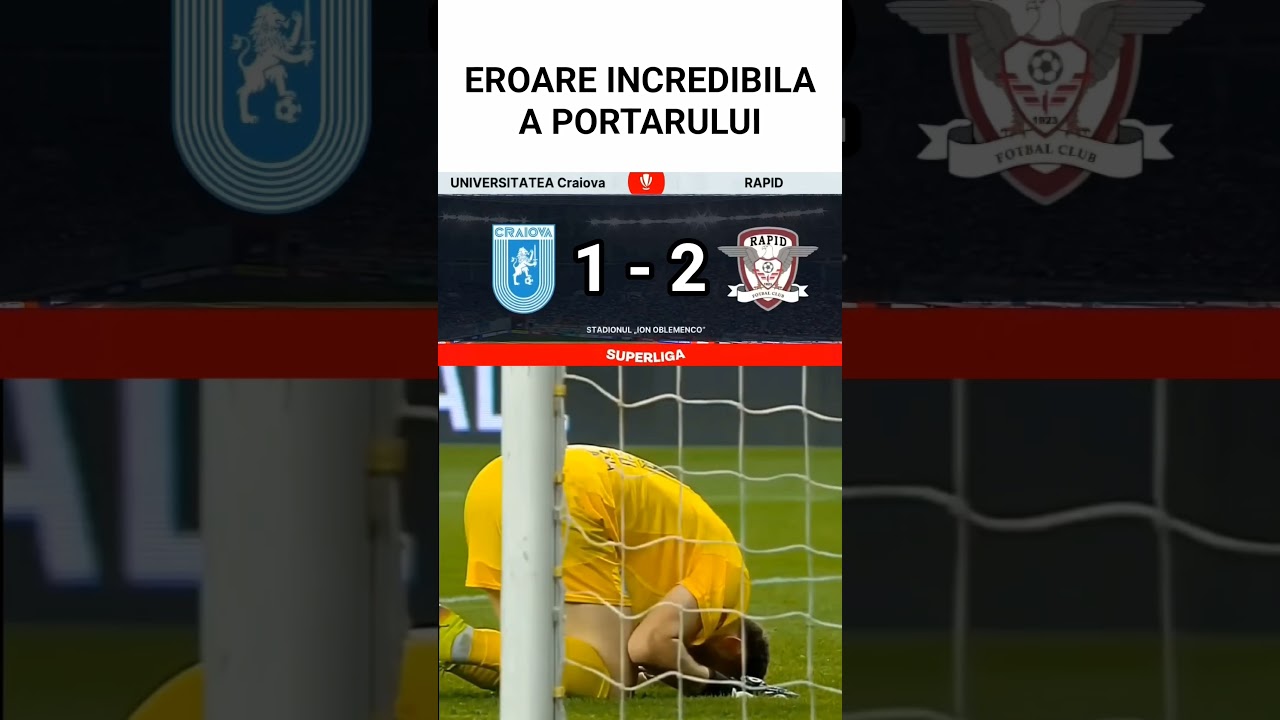 Craiova vs Rapid: Dramatic 1-2 Match Highlight with Goalkeeper’s Incredible Error ⚽