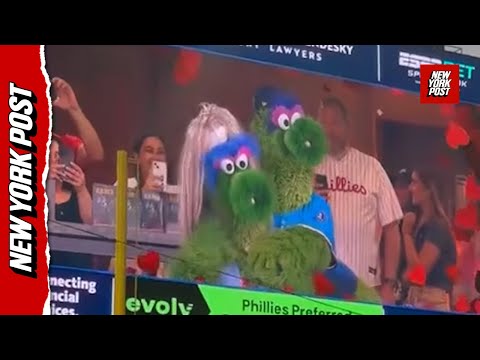 Kiss Cam FEVER! Phillies mascots reenact Coldplay’s viral kiss cam moment
