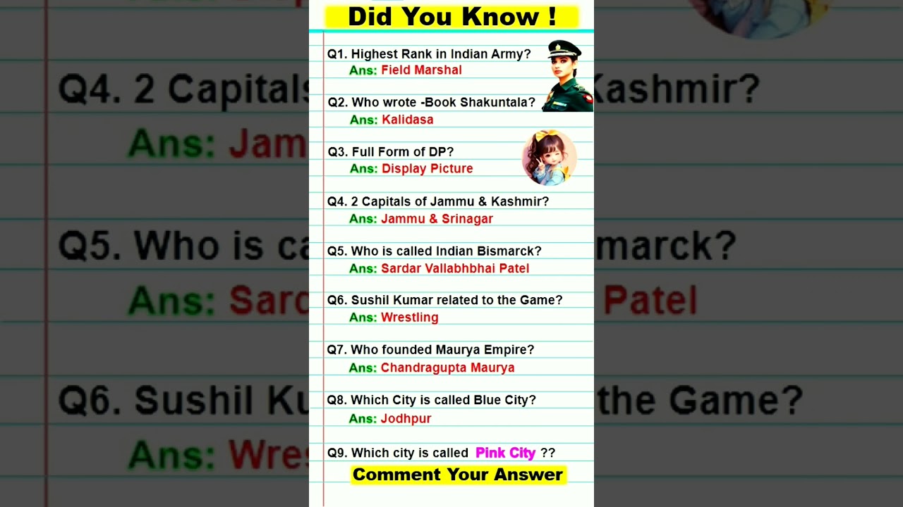 India's Highest Army Rank 🇮🇳 | GK Questions #shorts