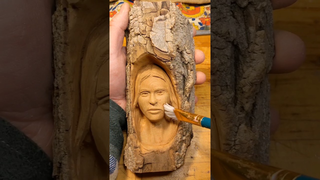 Female Wood Spirit Carving in Cottonwood πΏ