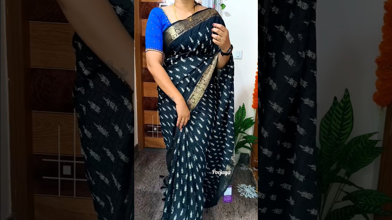Stunning Black Saree Look ✨ | Viral Short Fashion Video