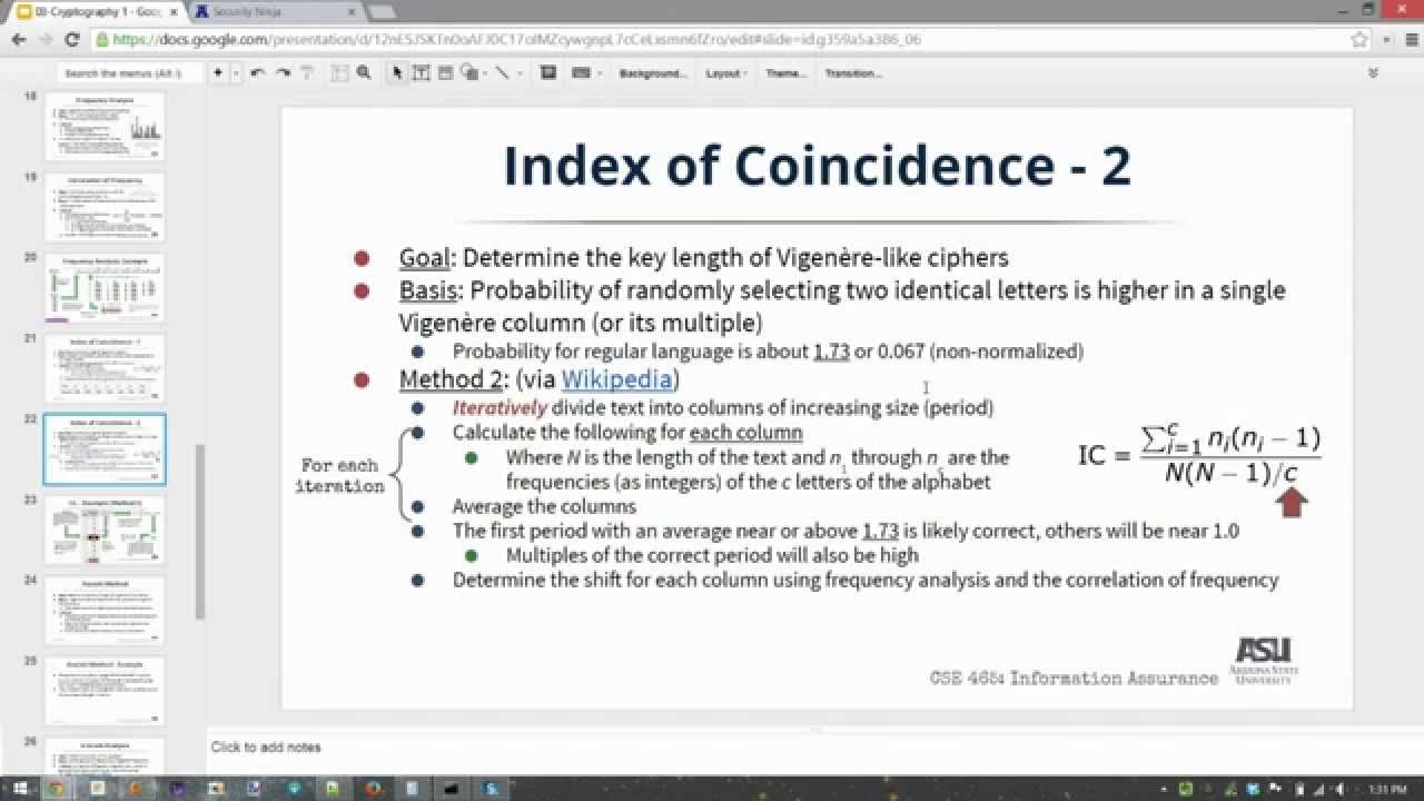 Understanding the Index of Coincidence in Cryptanalysis